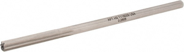 Alvord Polk 10449 Chucking Reamer 0.2505" Dia, 6" OAL, 1-1/2" Flute Length, Straight Flute, Straight-Cylindrical Shank, HSS