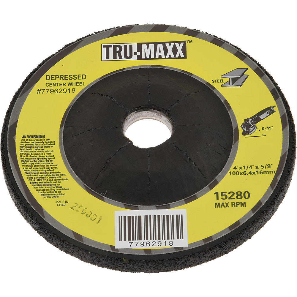 Tru-Maxx 620020 Depressed Center Wheel Type 27, 4" Dia, Aluminum Oxide
