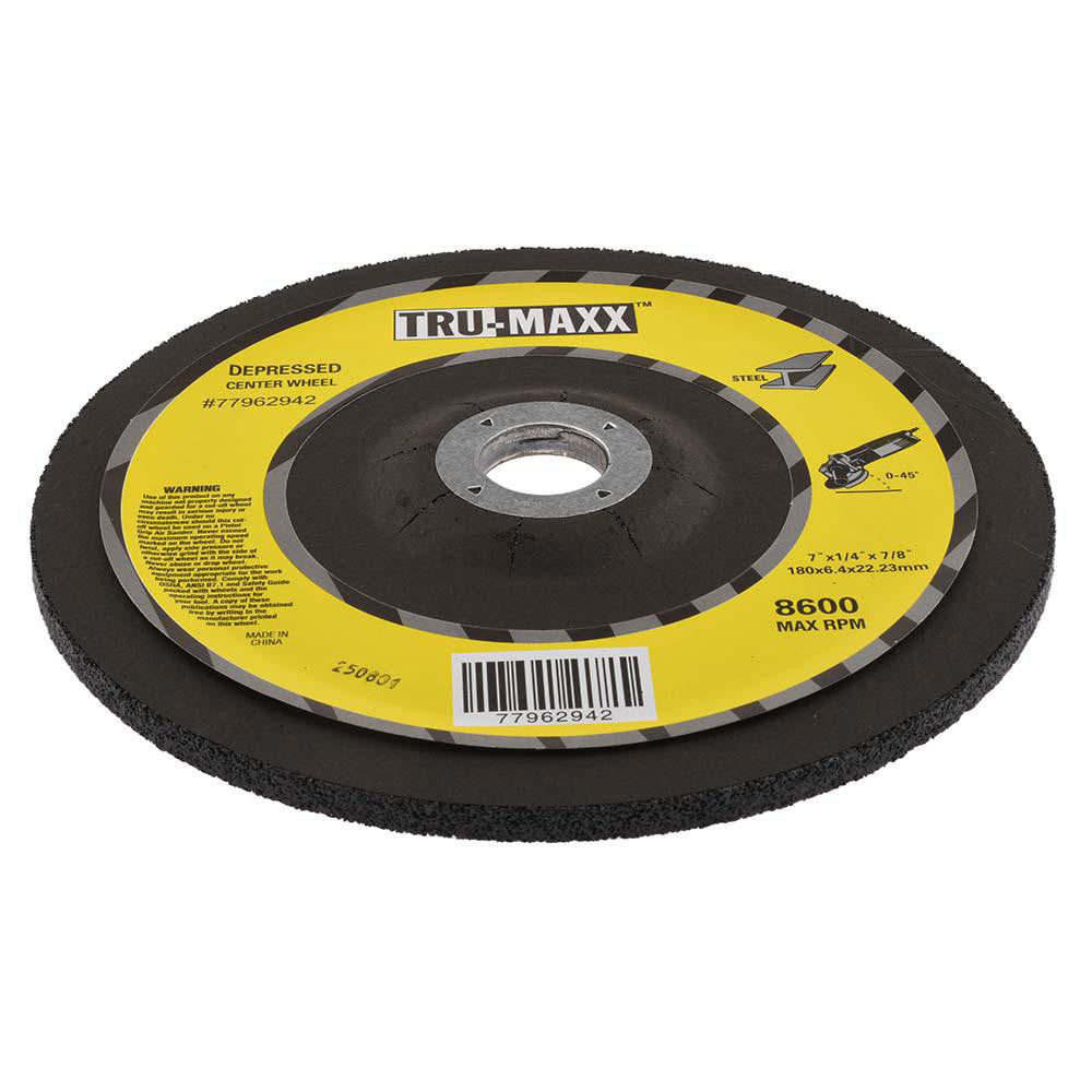 Tru-Maxx 620140 Depressed Center Wheel Type 27, 7" Dia, Aluminum Oxide
