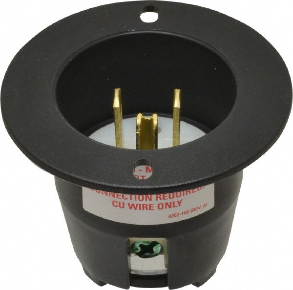 Cooper Wiring Devices 5278C Straight Blade Connector Industrial, 5-20, 125VAC, Black