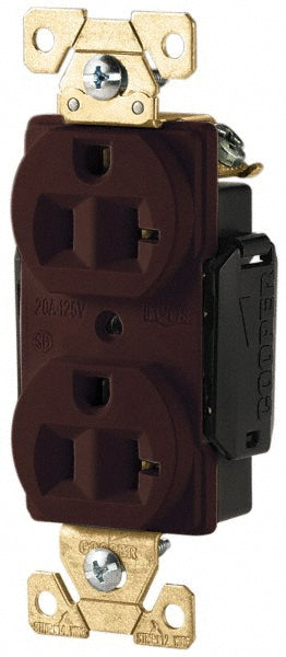 Cooper Wiring Devices AH5362B Straight Blade Duplex Receptacle NEMA 5-20R, 20 Amps, Self-Grounding