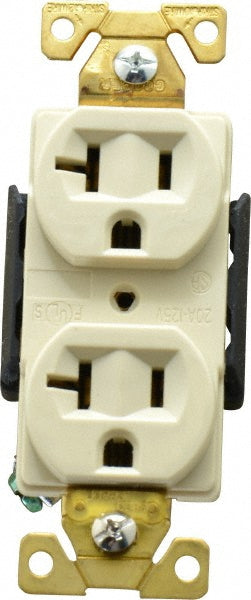 Cooper Wiring Devices AH5362V Straight Blade Duplex Receptacle NEMA 5-20R, 20 Amps, Self-Grounding