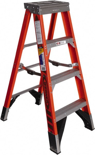 Werner 7404 3 Step Fiberglass Step Ladder Type IAA