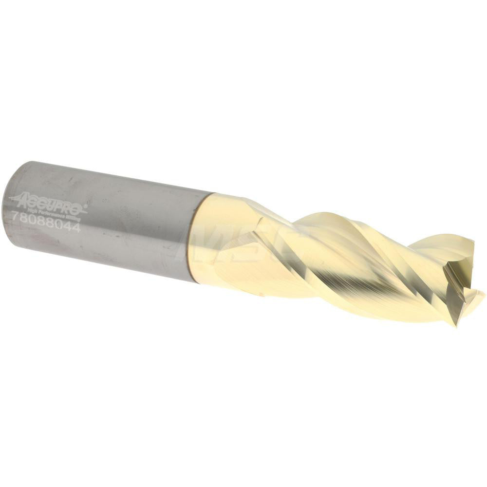 Accupro 314994 Square End Mill 3/4'' Dia, 1-5/8'' LOC, 3/4'' Shank Dia, 4'' OAL, 3 Flutes, Solid Carbide