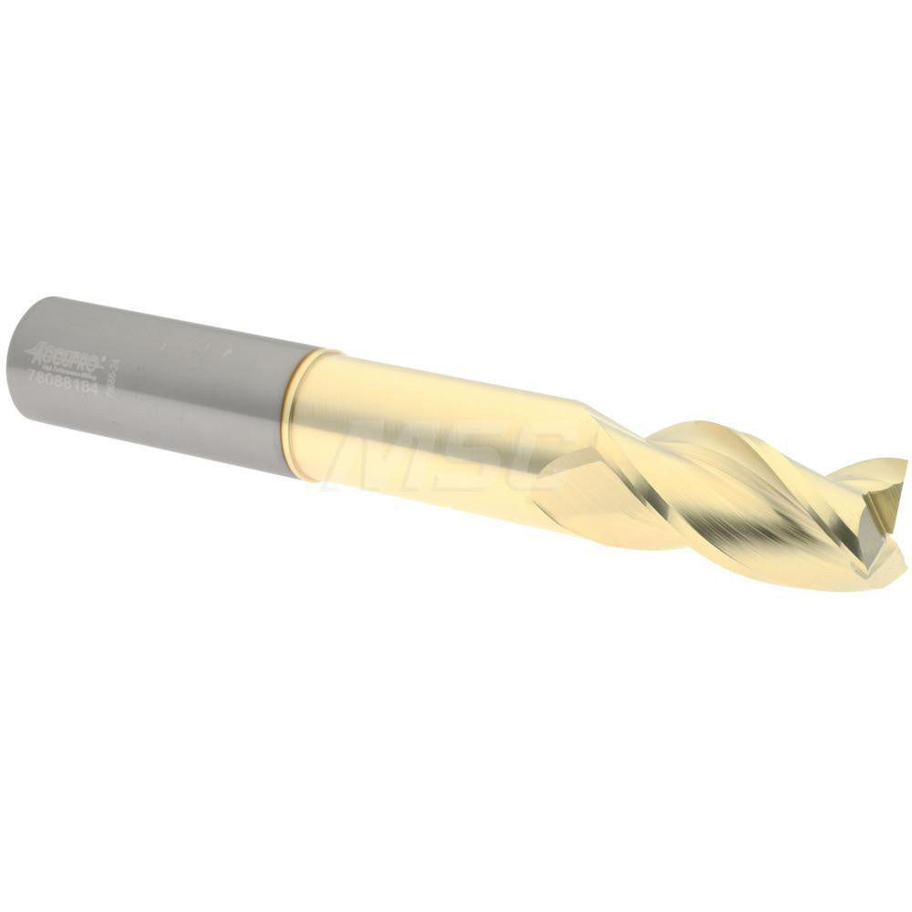 Accupro 2500470 Square End Mill 1'' Dia, 2'' LOC, 1'' Shank Dia, 7'' OAL, 3 Flutes, Solid Carbide