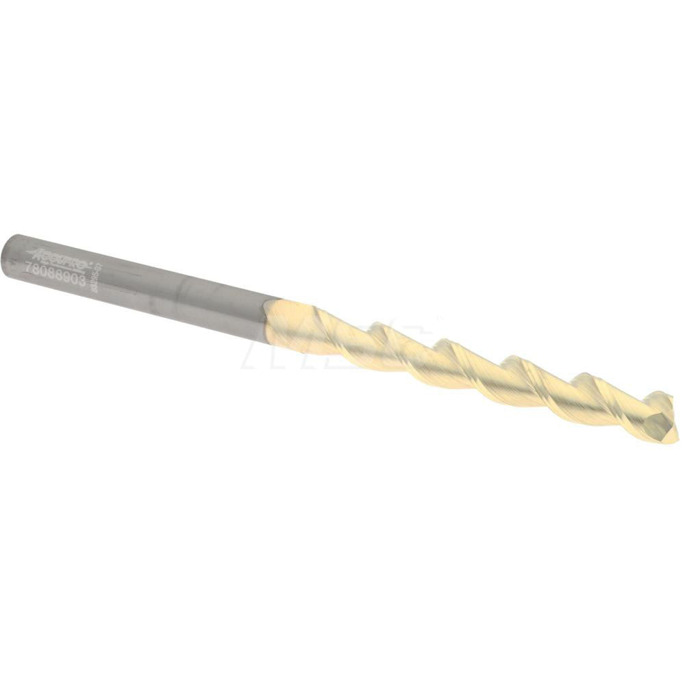 Accupro 313083 Square End Mill 0.2500" Dia, 2" LOC, 0.25" Shank Dia, 4" OAL, 2 Flutes, Solid Carbide