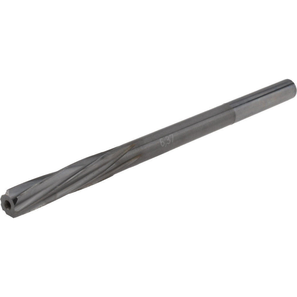Magafor 88860006370 Chucking Reamer 6.37 mm Dia, 3-31/32" OAL, 1-7/64" Flute Length, Spiral Flute, Straight-Cylindrical Shank, Solid Carbide