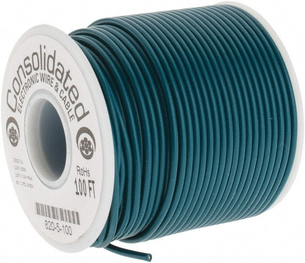 CONSOLIDATED ELECTRONIC WIRE & 820-5-100 20 AWG, 10 Strand, 100' OAL, Tinned Copper Hook Up Wire