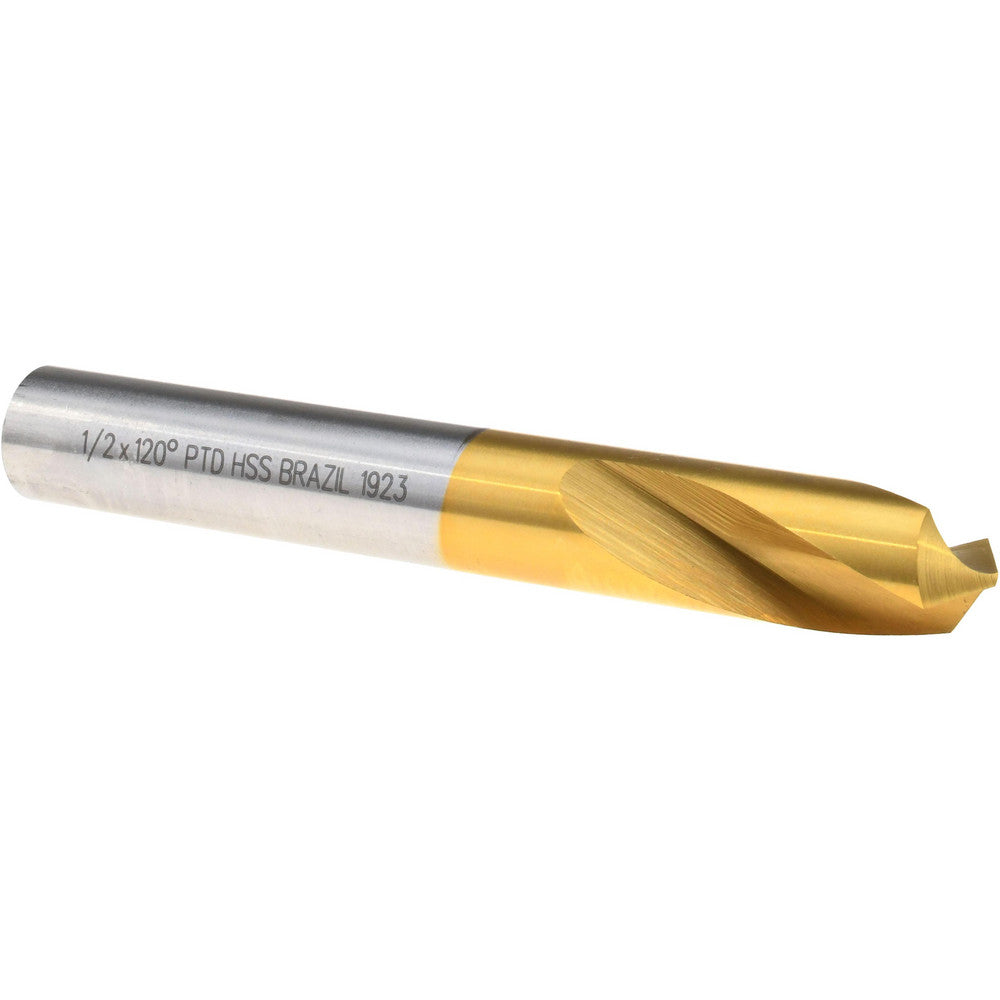 Precision Twist Drill 6000110 Spotting Drill 1/2" Dia, 120 ° Point, 3-3/4" OAL, High Speed Steel