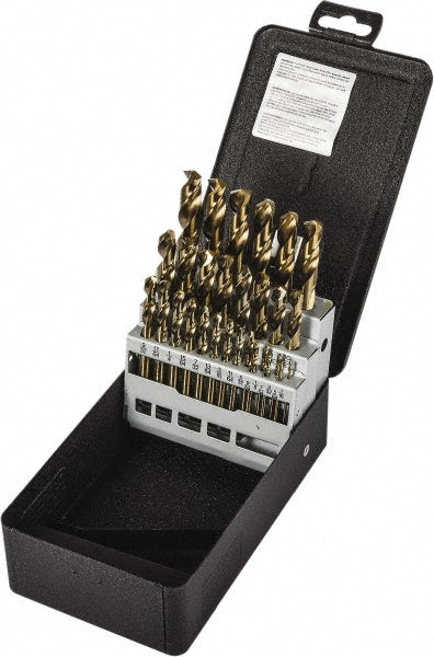 Precision Twist Drill 5995616 Drill Bit Set Screw Machine Length Drill Bits, 29 Pc, 135 °, Cobalt