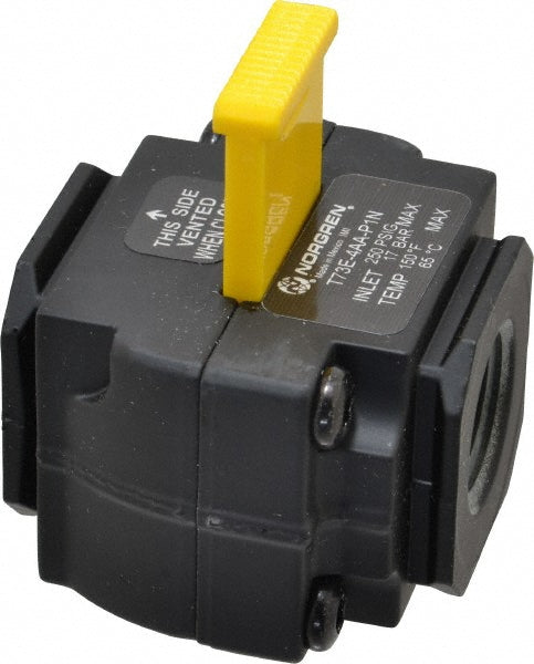 Norgren T73E-4AA-P1N Lock-Out Air Valve Slide Actuator, 2 Position, 1/2" Inlet, 1/2" Outlet, NPT Thread