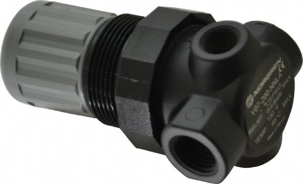 Norgren V07-200-NNLA Relief Air Valve Knob Adjustment Actuator, 1 Position, 1/4" Inlet, 1/4" Outlet, NPT Thread