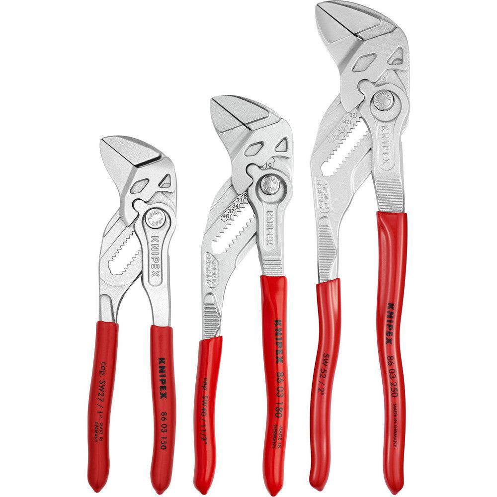Knipex 9K 00 80 45 US Plier Sets Plier Type Included Pliers Wrench Container Type None Handle Material Plastic Includes 86 03 150 86 03 180 86 03 250 Insulated No Tether Style Not Tether Capable