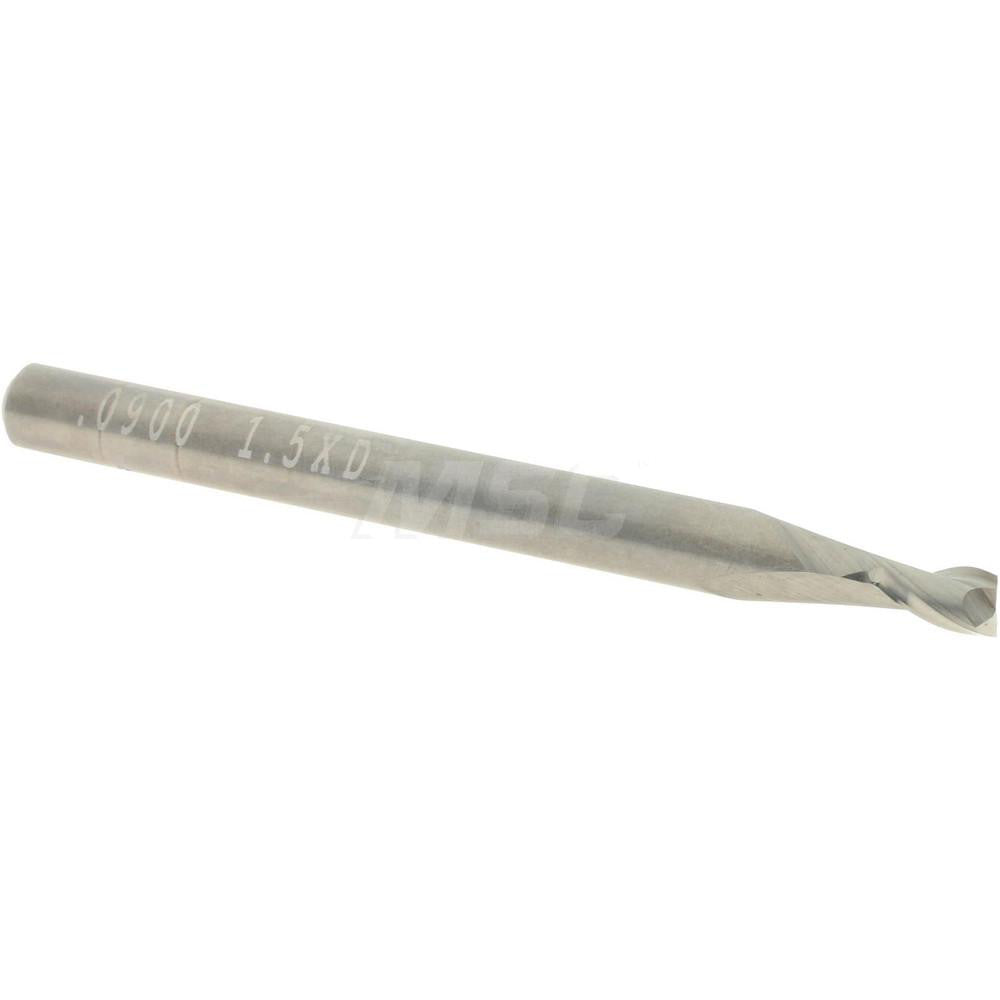 Accupro 12464572 Square End Mill 0.09" Dia, 0.135" LOC, 2 Flutes, Solid Carbide