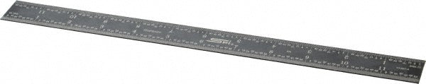 SPI 13-897-4 Steel Rule 12" OAL, 5R Graduation, Rigid, 1" OAW