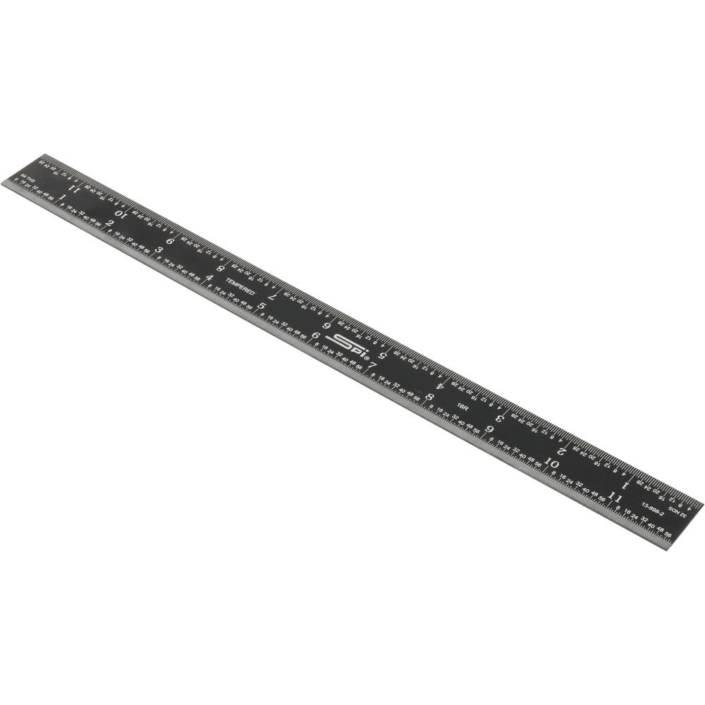 SPI 13-898-2 Steel Rule 12" OAL, 16R Graduation, Rigid, 1" OAW