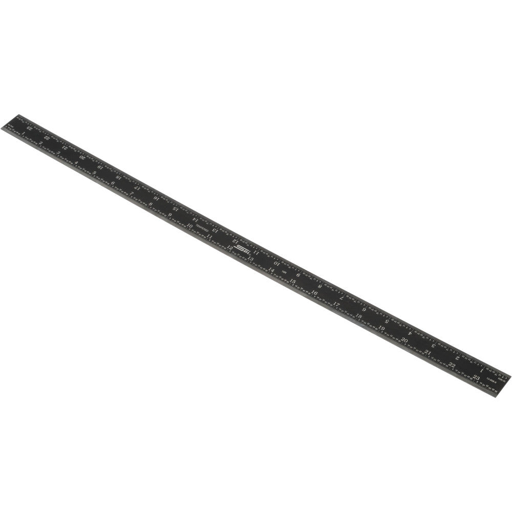 SPI 13-908-9 Steel Rule 24" OAL, 16R Graduation, Rigid, 1-1/8" OAW