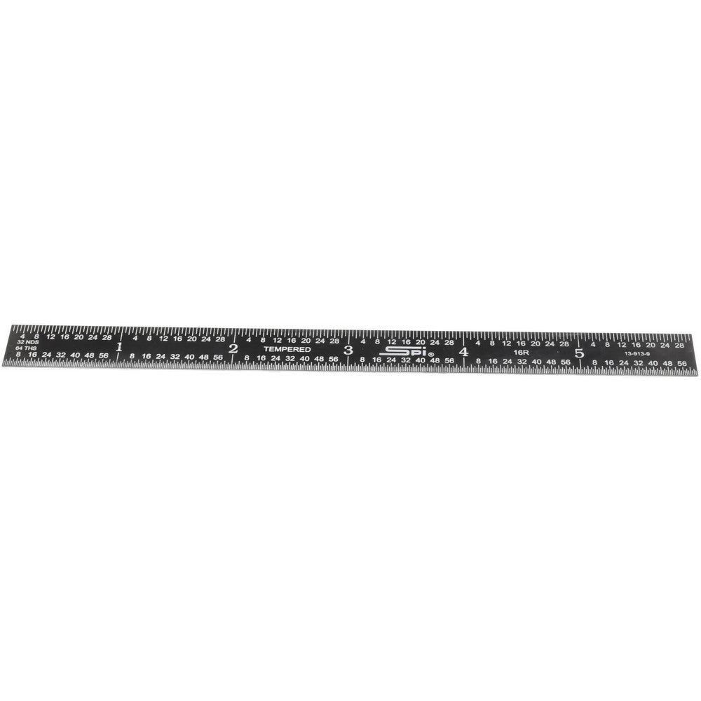 SPI 13-913-9 Steel Rule 6" OAL, 16R Graduation, Flexible, 1/2" OAW