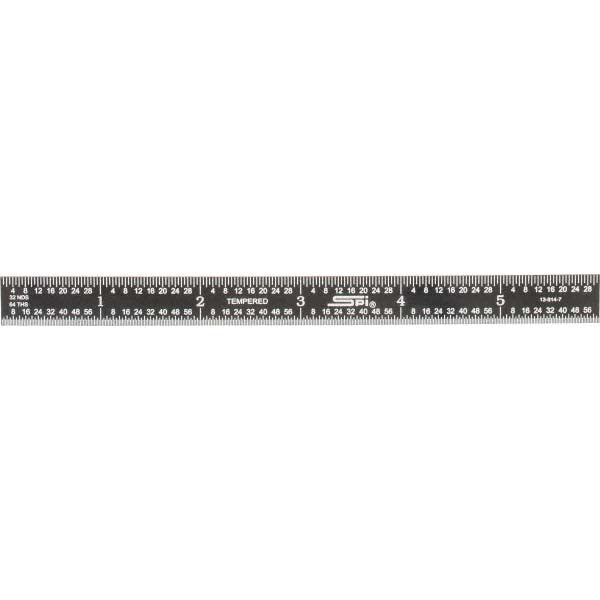 SPI 13-914-7 Steel Rule 6" OAL, English & Metric Graduation, Flexible, 1/2" OAW
