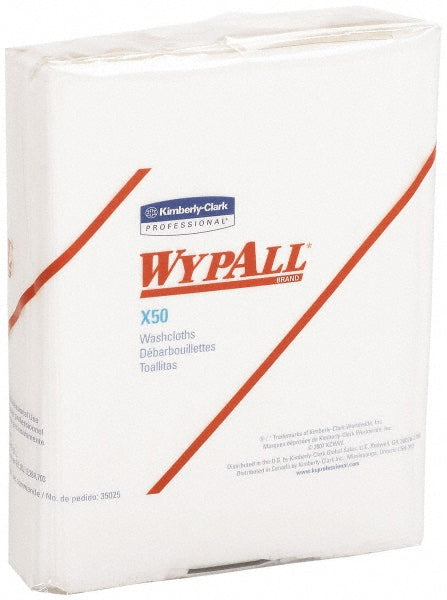 WypAll 35025 GeneralClean X50 Cleaning Cloths, Quarterfold, Strong for Extended Use, White