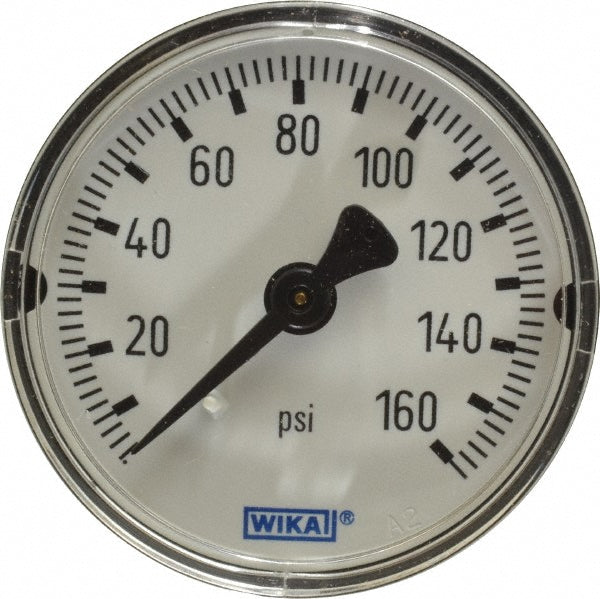 Wika 4253302 Pressure Gauge 2" Dial, 1/4" Thread, NPT, Center Back Mount