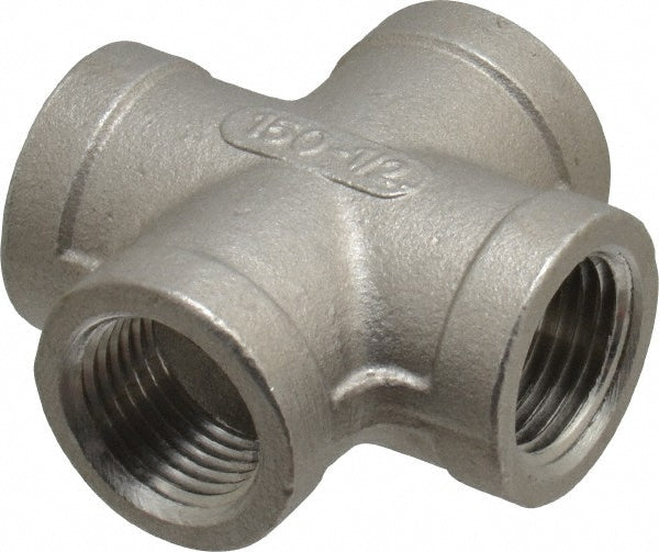 Merit Brass K410-08 Pipe Cross 1/2", 304 Stainless Steel