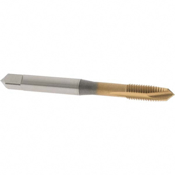 OSG 1101502205 Spiral Point Tap 1/4-28 UNF, 3 Flutes, Plug Chamfer, 3B Class of Fit, HSS-E-PM, TiN Coated