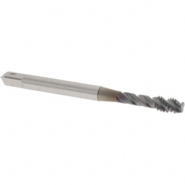 OSG 2918008 Spiral Flute Tap #8-32, UNC, 3 Flute, Modified Bottoming Chamfer, 2B Class of Fit, Vanadium High-Speed Steel, TiCN Finish