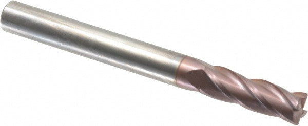 Kyocera SGS Precision Tools 38121 Corner Radius End Mill 1/4" Dia, 3/4" LOC, 0.02" Radius, 4 Flutes, Solid Carbide