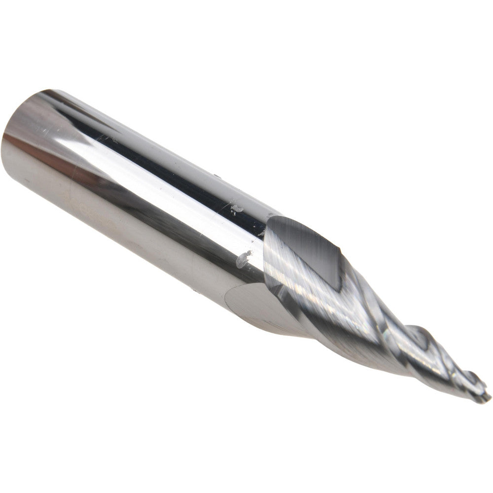 Accupro 79403457 Tapered End Mill 10 deg Angle per Side, 3/32" Small Dia, 1" LOC, 3 Flute, Solid Carbide, Ball End