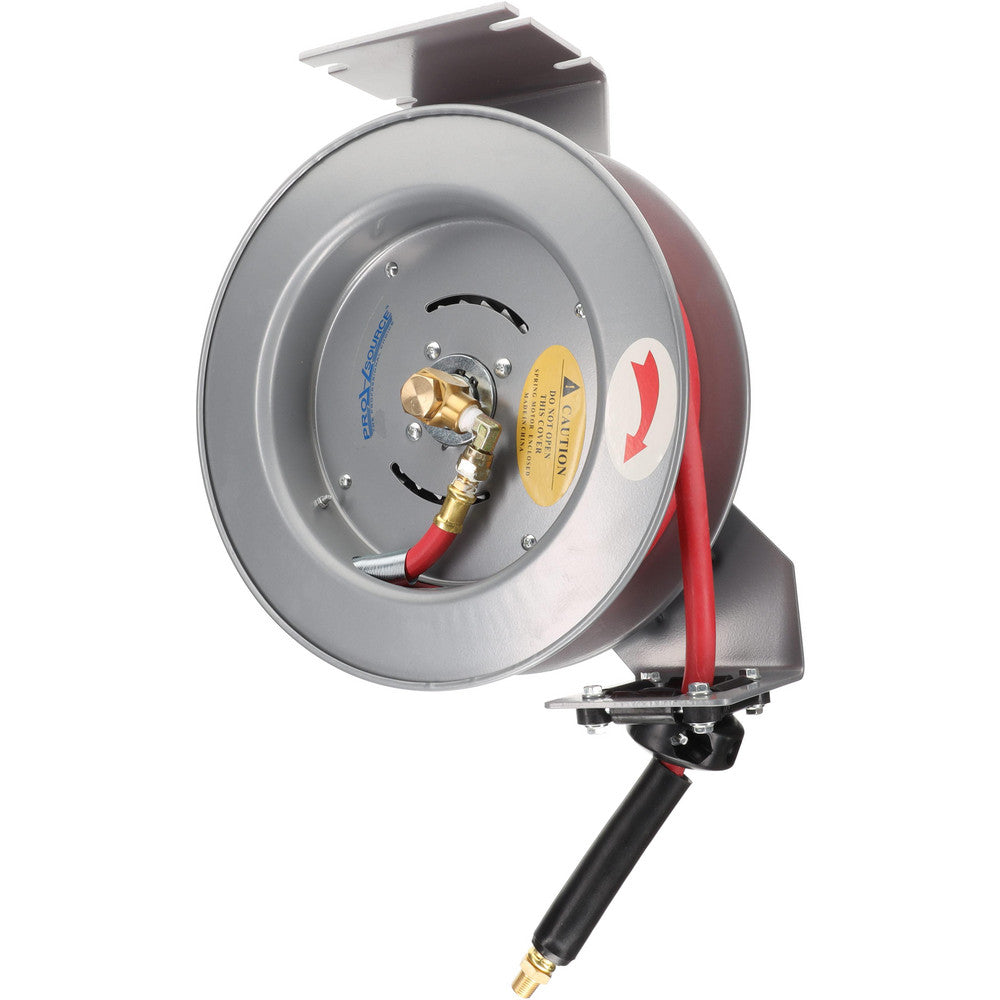 Pro-Source 2830033510PRO Hose Reel with Hose 3/8" ID Hose x 25', Spring Retractable