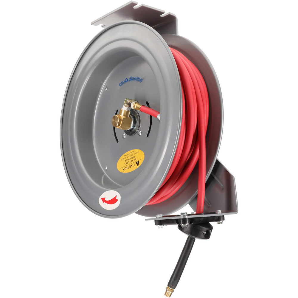 Pro-Source 2830025010PRO Hose Reel with Hose 1/4" ID Hose x 50', Spring Retractable