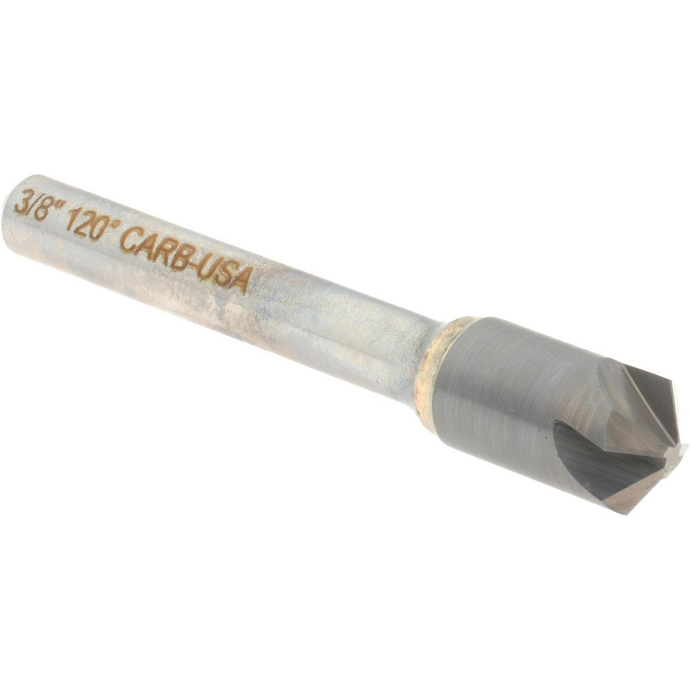 Hertel 334-005090 Countersink 3/8" Head Dia, 120.00 deg Included Angle, 4 Flute, Solid Carbide, Right Hand Cut