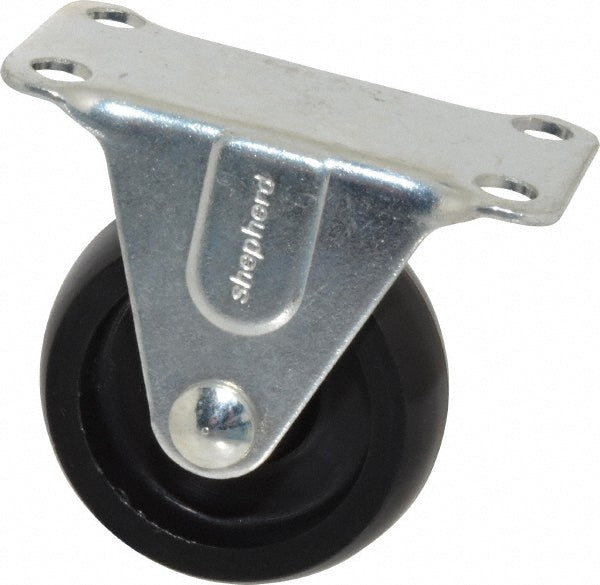 Shepherd 101444 Rigid Top Plate Caster Polyolefin, 2" Wheel Dia, 13/16" Wheel Width, 125 lb Capacity, 2-1/2" OAH