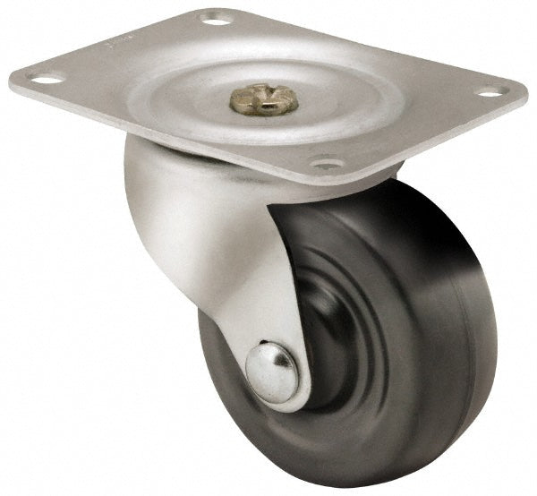 Shepherd 101454 Swivel Top Plate Caster Soft Rubber, 3" Wheel Dia, 1-1/4" Wheel Width, 150 lb Capacity, 3-13/16" OAH