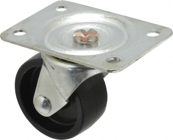 Shepherd 101441 Swivel Top Plate Caster Polyolefin, 2-1/2" Wheel Dia, 1-1/8" Wheel Width, 175 lb Capacity, 3-1/4" OAH