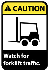 AccuformNMC CGA37R Accident Prevention Sign Rectangle, "Caution, WATCH FOR FORKLIFT TRAFFIC"