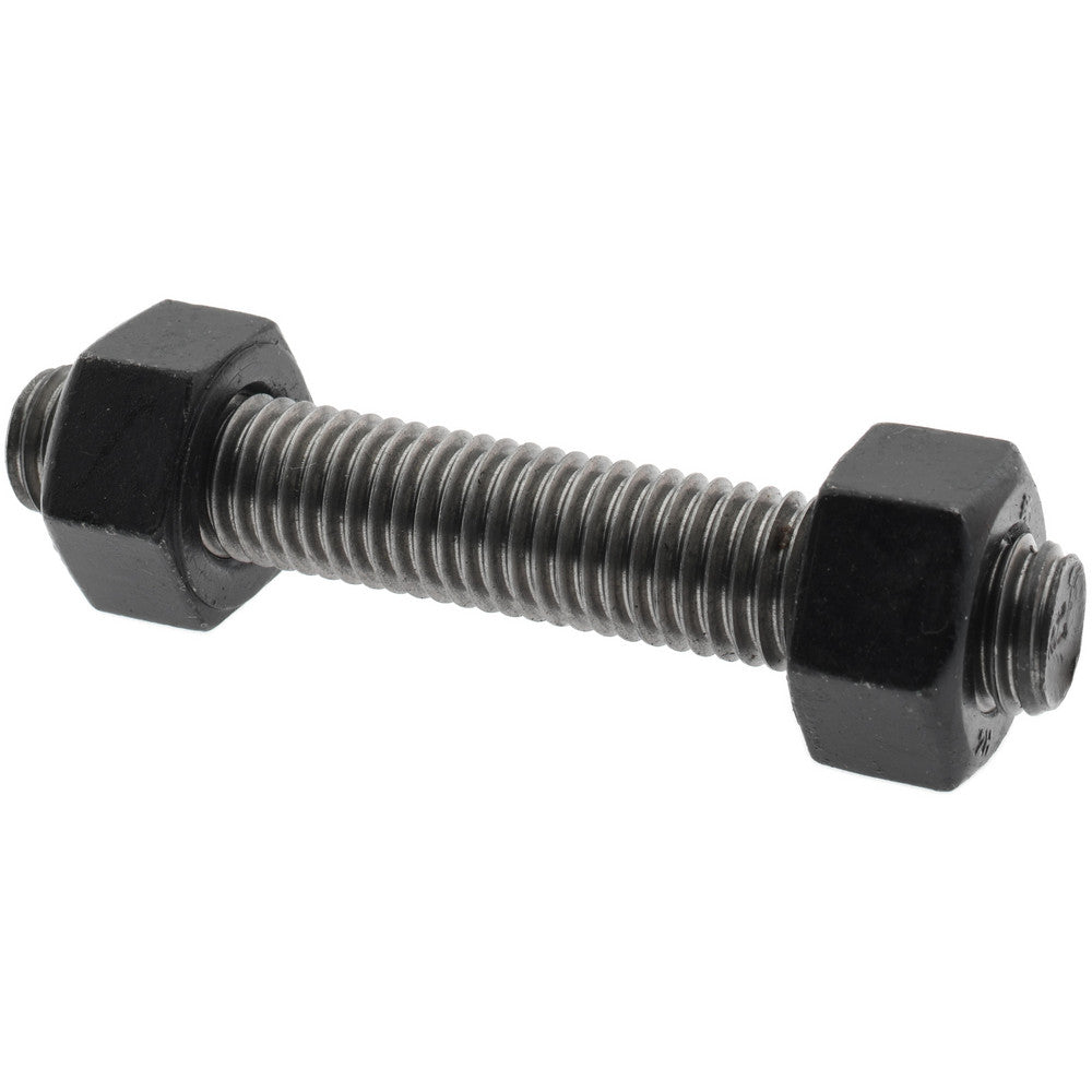 Value Collection K74000181 5/8-11, 4" Long, Uncoated, Steel, Fully Threaded Stud with Nut