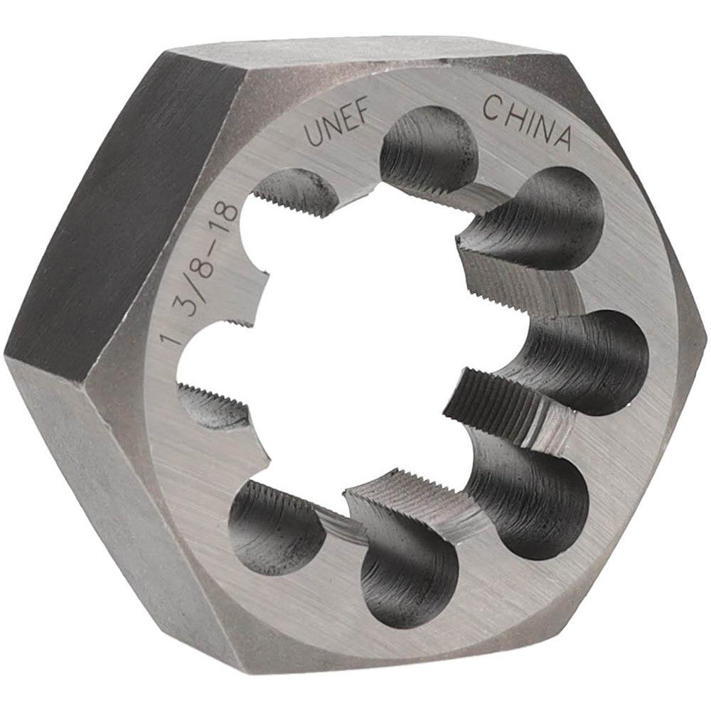 Value Collection 365-1246 Hex Rethreading Die 1-3/8-18, 1" Thick, Right Hand, Carbon Steel