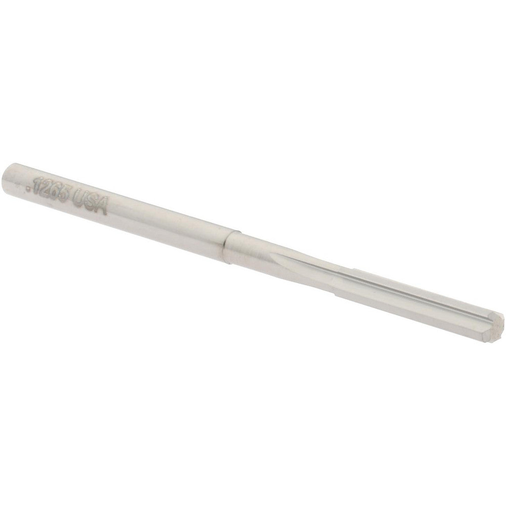 Hertel 79889424 Chucking Reamer 0.1265" Dia, 2-1/4" OAL, 5/8" Flute Length, Straight Flute, Straight-Cylindrical Shank, Solid Carbide