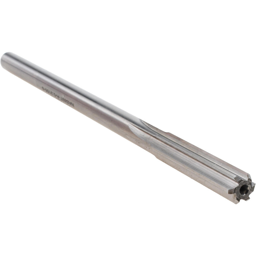 Alvord Polk 10579 Chucking Reamer 0.3155" Dia, 6" OAL, 1-1/2" Flute Length, Straight Flute, Straight-Cylindrical Shank, HSS