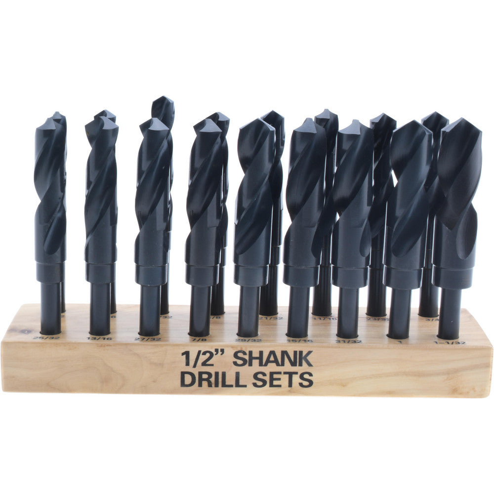 Value Collection 79981882 Drill Bit Set Reduced Shank Drill Bits, 17 Pc, 118 °, High Speed Steel