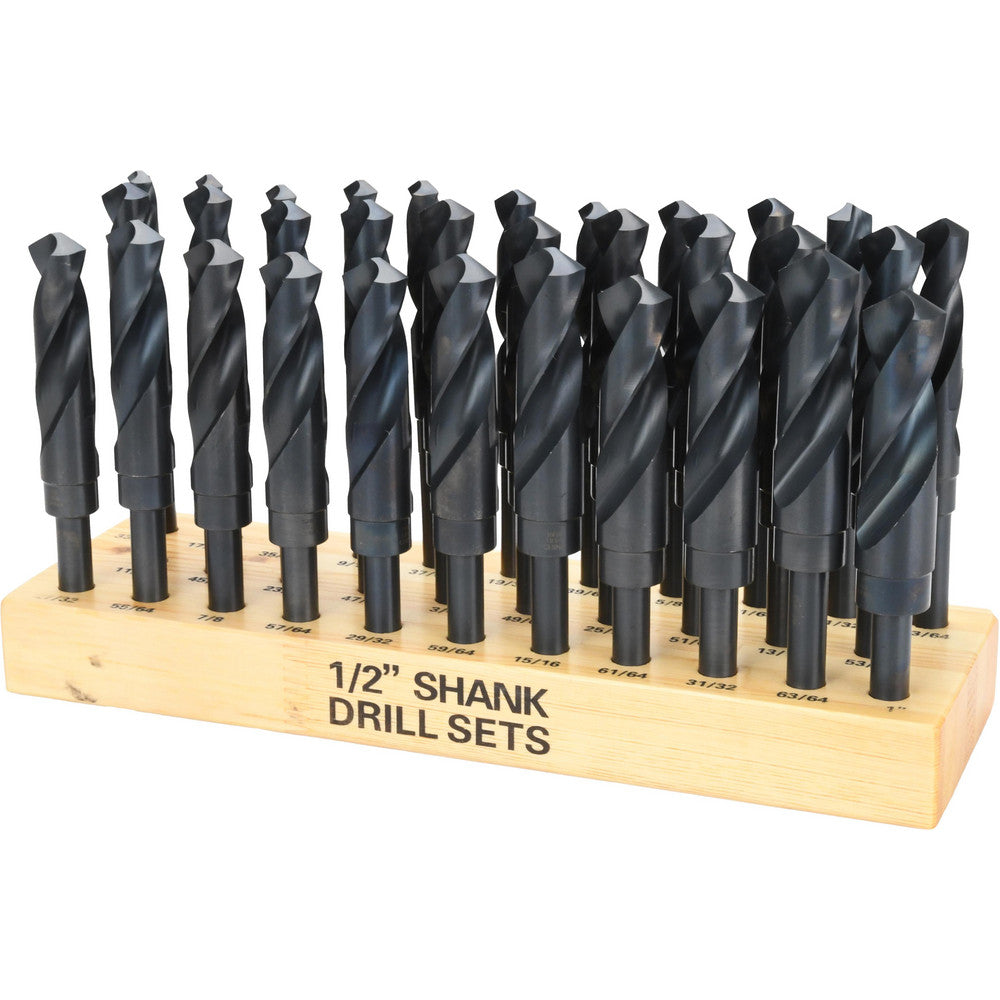 Value Collection 79981890 Drill Bit Set Reduced Shank Drill Bits, 32 Pc, 1" Drill Bit Size, 118 °, High Speed Steel