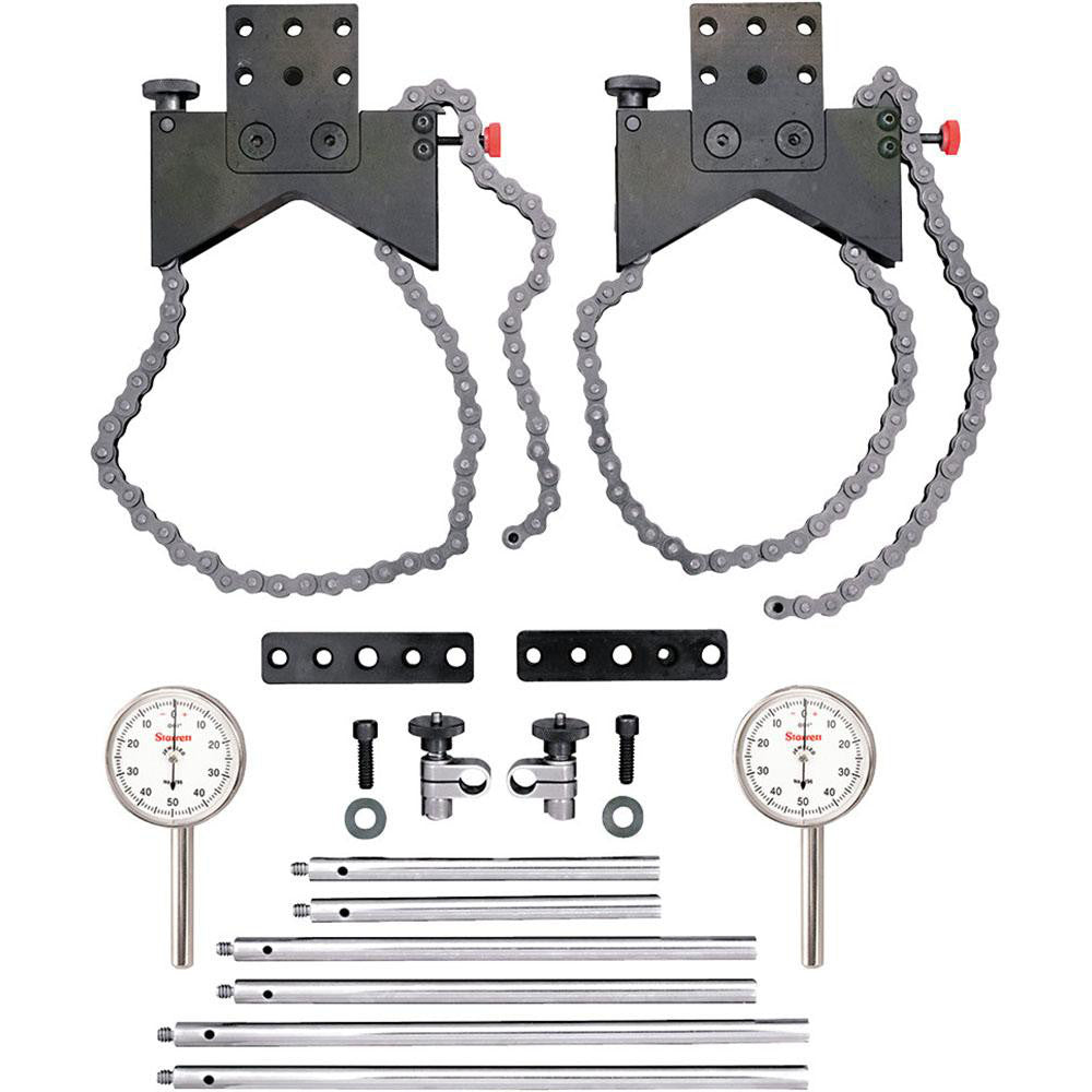 Starrett 67152 Test Indicator Kit 8 Pc, 0.2" Measuring Range, 1-7/16" Dial Dia, 0-50-0 Dial Reading