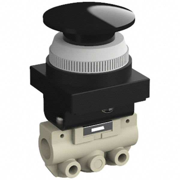 SMC Pneumatics VM120-N01-30BA Mechanically Operated Valve 2-Way & 2-Position, Push Button (Mushroom) Actuator, 1/8" Inlet, 2 Position