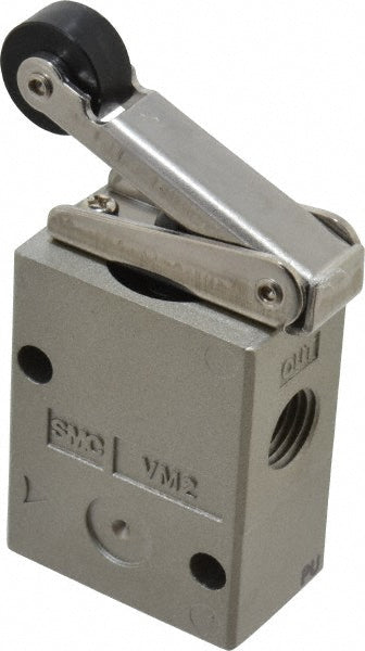 SMC Pneumatics VM230-N02-01A Mechanically Operated Valve 3-Way & 2-Position, Roller Lever Actuator, 1/4" Inlet, 1/4" Outlet, 3 Position