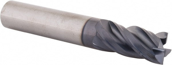 Kyocera SGS Precision Tools 36378 Corner Radius End Mill 1/2" Dia, 1" LOC, 0.01" Radius, 4 Flutes, Solid Carbide
