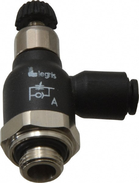 Legris 7060 04 10 Air Flow Control Valve Compact Meter Out Flow Control, Tube x BSPP, 4mm Tube OD