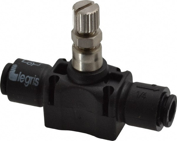 Legris 7770 06 00 Air Flow Control Valve In-Line, Tube, 6mm Tube OD, 145 Max psi