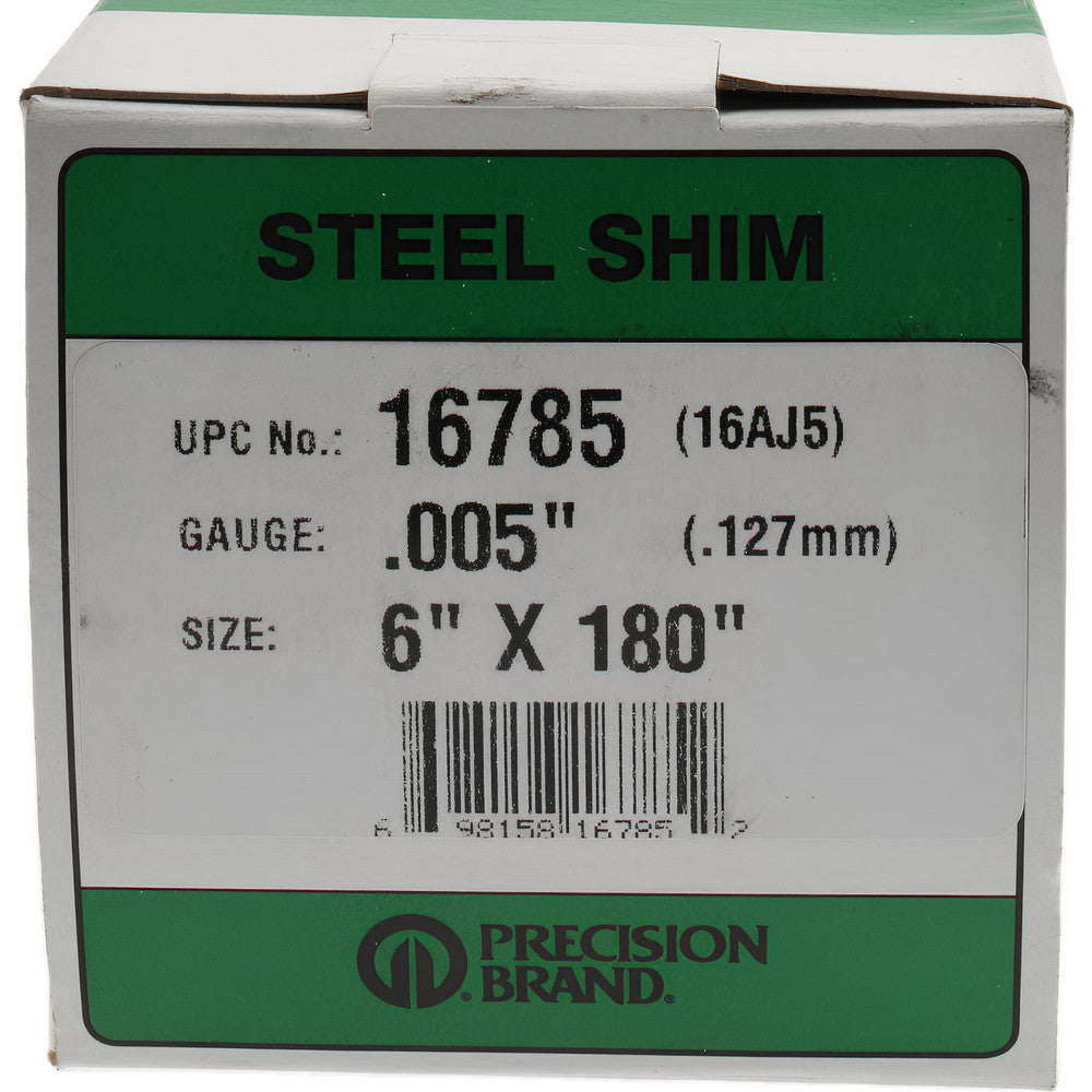 Precision Brand Products 16785 Shim Stock 0.005'' Thick, 180'' Long, 6" Wide, Steel